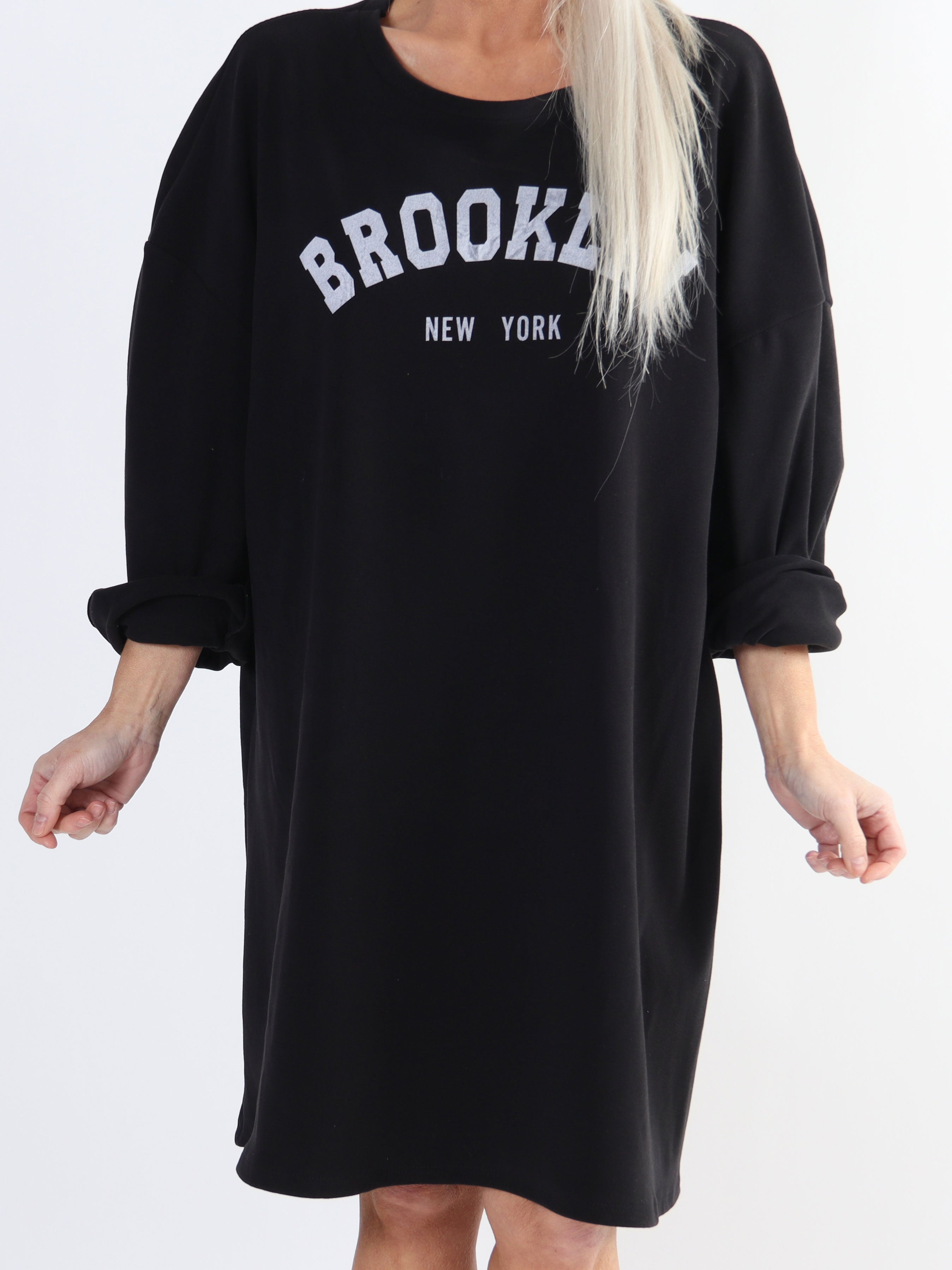 Thalia - Blød plus size sweatshirt med brooklyn stående